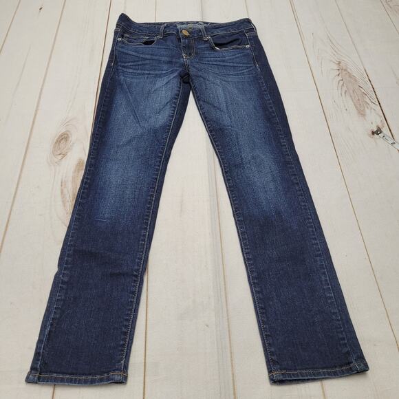American Eagle Y2k low rise skinny jeans dark wash 8 short - Picture 1 of 10